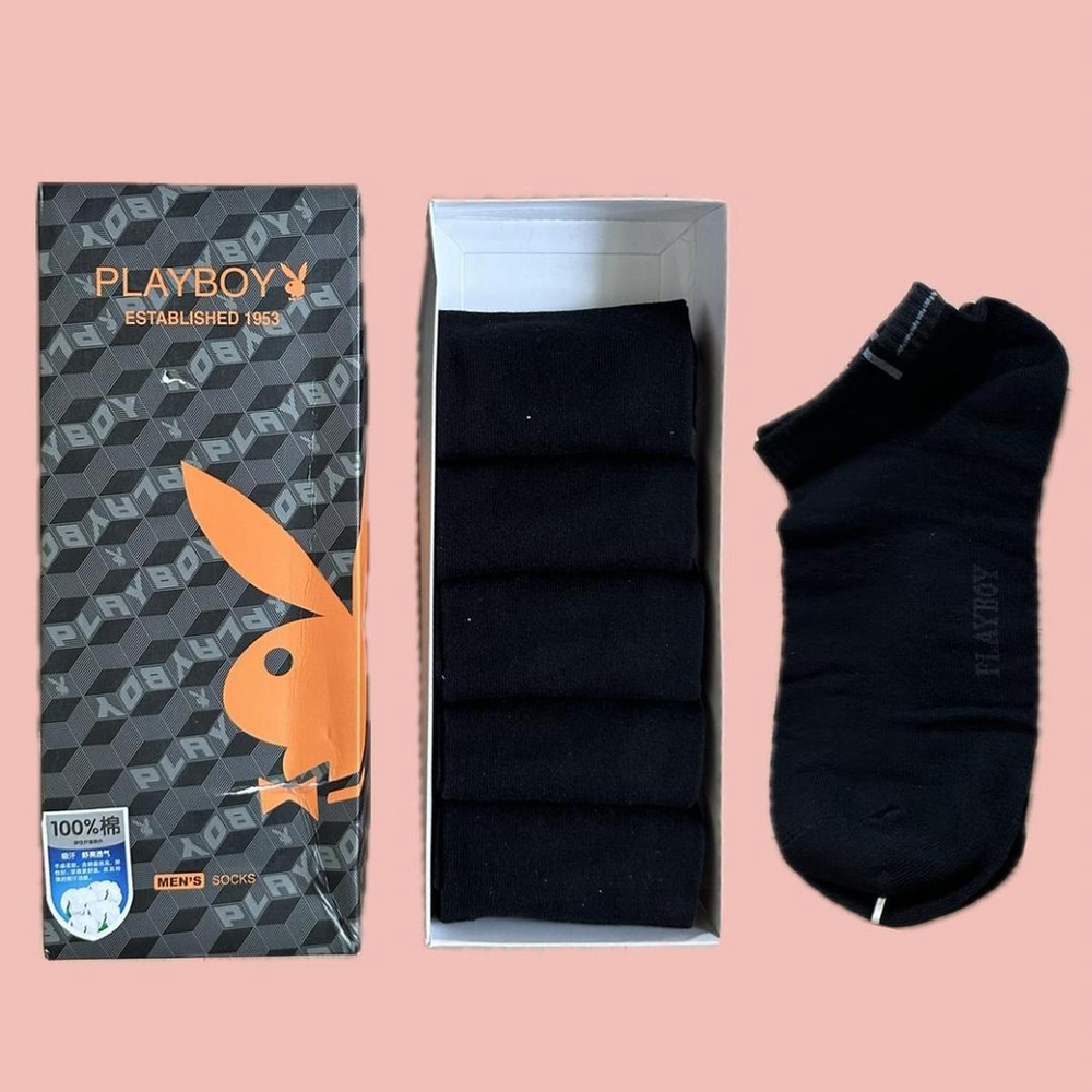 🧡 2 for 10$ Playboy Men’s Ankle Socks – 6-Pack, 100% Cotton